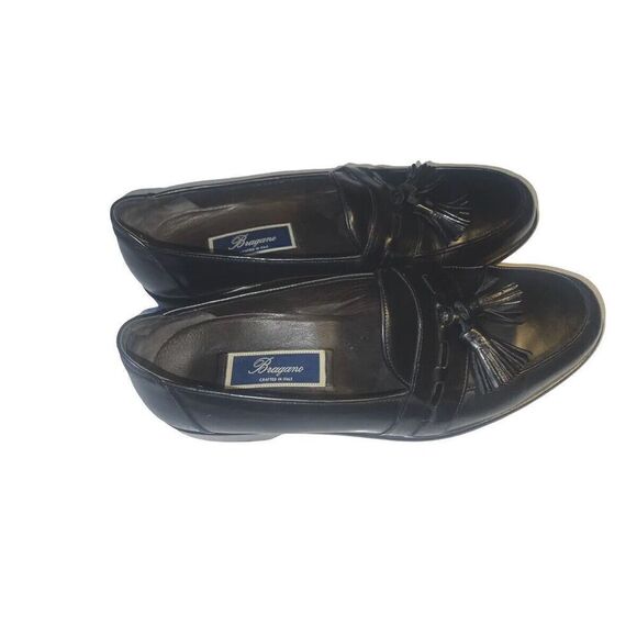 Cole haan Bragano By Cole Haan Men's Black Leather Moc Toe Tassel Loafer size  1 - Picture 3 of 14